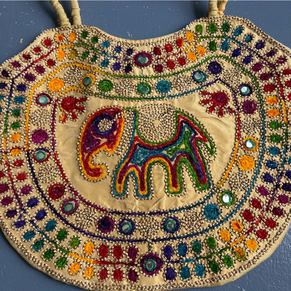 Colorful Embroidered Elephant Bag
